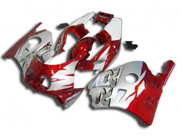 1990-1998 Argent Rouge & Blanc Honda CBR250RR Carénage Moto 1990-1998 Argent Rouge & Blanc Honda CBR250RR Carénage Moto