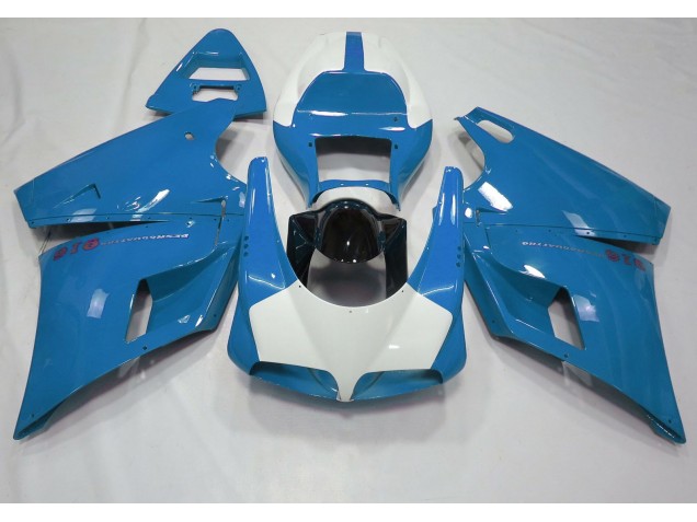 1993-2005 Bleu Clair Brillant & Blanc Ducati 996 748 916 998 Carénage Moto 1993-2005 Bleu Clair Brillant & Blanc Ducati 996 748 916 998 Carénage Moto