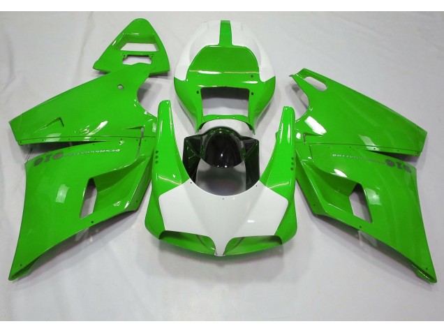 1993-2005 Vert Brillant & Blanc Ducati 996 748 916 998 Carénage Moto 1993-2005 Vert Brillant & Blanc Ducati 996 748 916 998 Carénage Moto