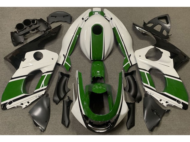 1998-2007 Blanc Brillant & Vert Foncé Yamaha YZF600 Carénage Moto 1998-2007 Blanc Brillant & Vert Foncé Yamaha YZF600 Carénage Moto