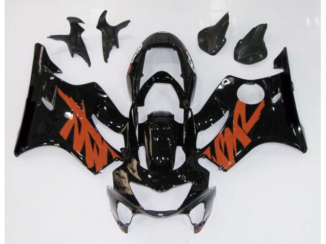 1999-2000 Noir Brillant & Orange Honda CBR600 F4 Carénage Moto 1999-2000 Noir Brillant & Orange Honda CBR600 F4 Carénage Moto