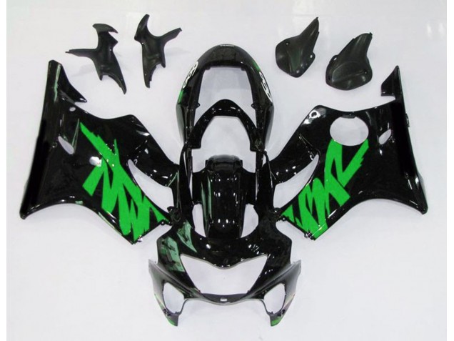1999-2000 Noir Brillant & Vert Honda CBR600 F4 Carénage Moto 1999-2000 Noir Brillant & Vert Honda CBR600 F4 Carénage Moto