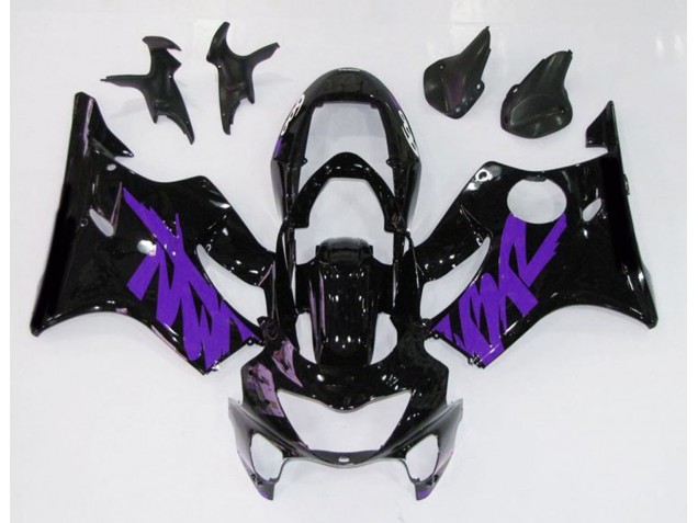 1999-2000 Noir Brillant & Violet Honda CBR600 F4 Carénage Moto 1999-2000 Noir Brillant & Violet Honda CBR600 F4 Carénage Moto