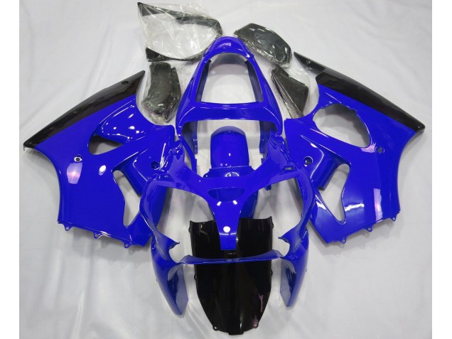 2000-2002 Bleu Brillant & Noir Kawasaki ZX6R Carénage Moto 2000-2002 Bleu Brillant & Noir Kawasaki ZX6R Carénage Moto