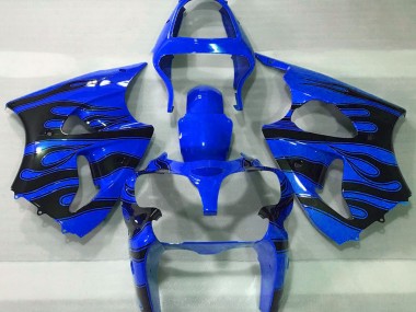 2000-2002 Bleu & Noir Flamme Kawasaki ZX6R Carénage Moto