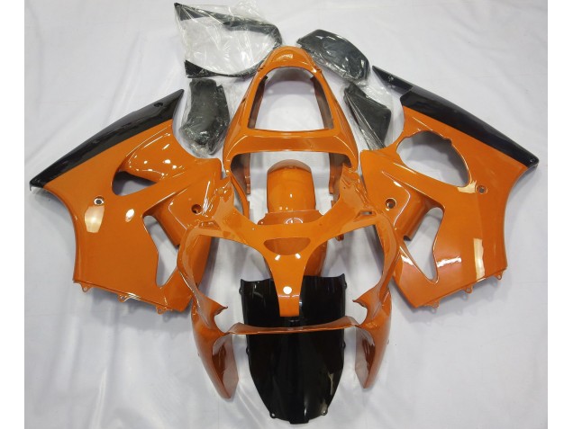 2000-2002 Orange Brillant & Noir Kawasaki ZX6R Carénage Moto 2000-2002 Orange Brillant & Noir Kawasaki ZX6R Carénage Moto