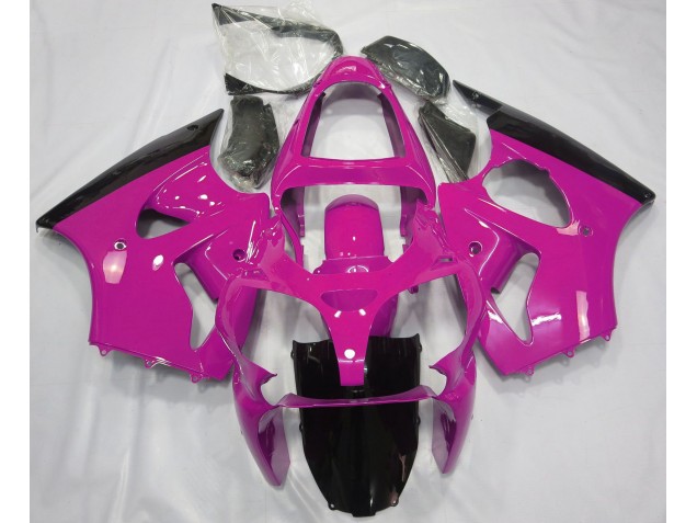 2000-2002 Rose Brillant & Noir Kawasaki ZX6R Carénage Moto 2000-2002 Rose Brillant & Noir Kawasaki ZX6R Carénage Moto