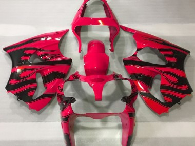 2000-2002 Rouge & Noir Flamme Kawasaki ZX6R Carénage Moto