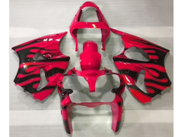 2000-2002 Rouge & Noir Flamme Kawasaki ZX6R Carénage Moto 2000-2002 Rouge & Noir Flamme Kawasaki ZX6R Carénage Moto