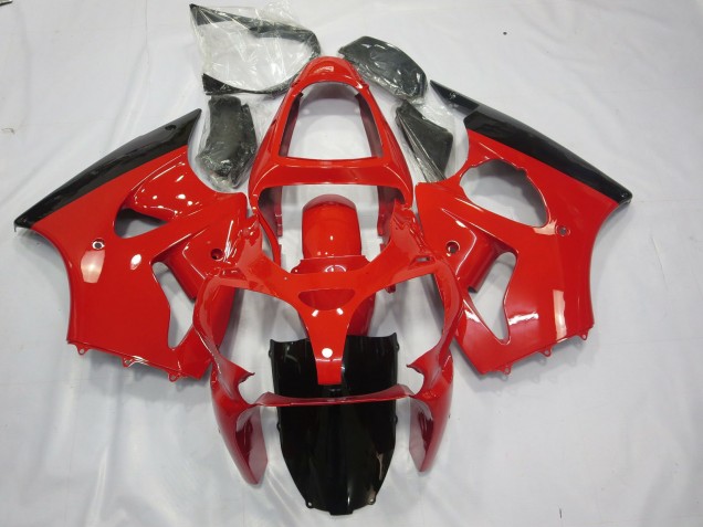 2000-2002 Rouge & Noir Kawasaki ZX6R Carénage Moto 2000-2002 Rouge & Noir Kawasaki ZX6R Carénage Moto