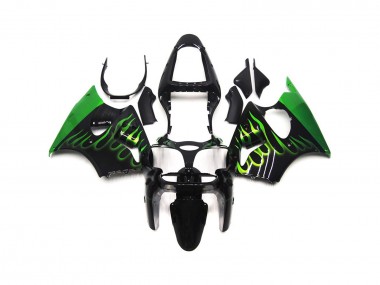 2000-2002 Vert Brillant Flamme Uni Kawasaki ZX6R Carénage Moto