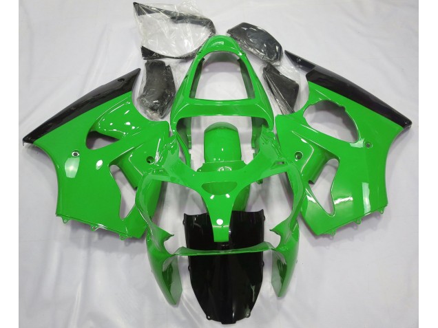 2000-2002 Vert Brillant & Noir Kawasaki ZX6R Carénage Moto 2000-2002 Vert Brillant & Noir Kawasaki ZX6R Carénage Moto