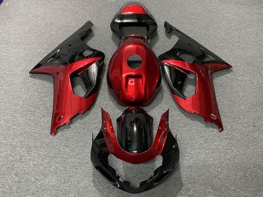 2001-2003 Rouge Brillant & Noir Suzuki GSXR 600-750 Carénage Moto