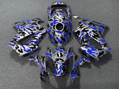 2002-2012 Bleu Camouflage Honda VFR800 Carénage Moto
