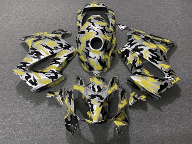 2002-2012 Jaune Camouflage Honda VFR800 Carénage Moto