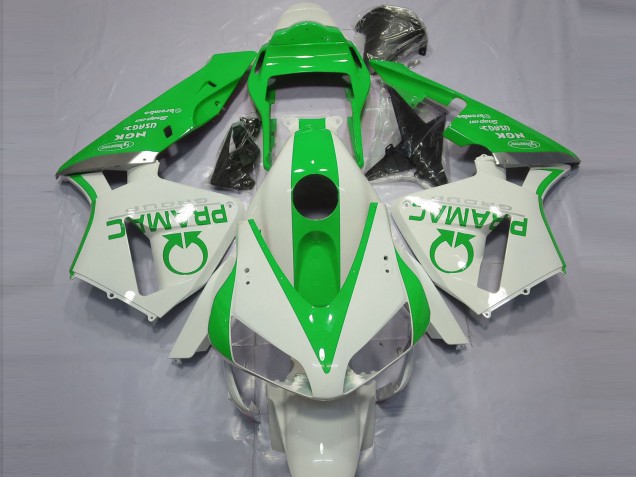2003-2004 Blanc Brillant & Vert Pramac Honda CBR600RR Carénage Moto 2003-2004 Blanc Brillant & Vert Pramac Honda CBR600RR Carénage Moto