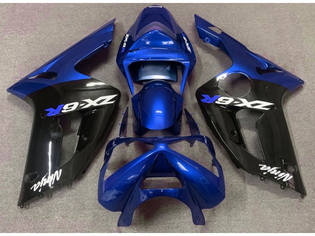 2003-2004 Bleu Brillant & Noir Kawasaki ZX6R Carénage Moto