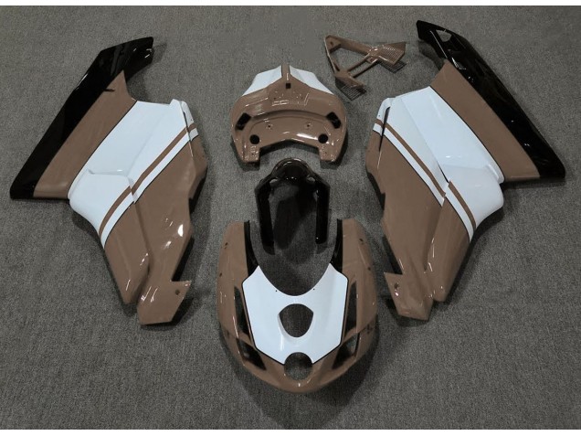 2003-2004 Brun Brillant & Blanc Ducati 749 999 Carénage Moto 2003-2004 Brun Brillant & Blanc Ducati 749 999 Carénage Moto