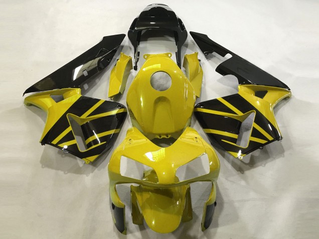 2003-2004 Jaune Moutarde & Noir Brillant Honda CBR600RR Carénage Moto 2003-2004 Jaune Moutarde & Noir Brillant Honda CBR600RR Carénage Moto
