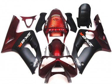 2003-2004 Noir Mat & Marron Kawasaki ZX6R Carénage Moto