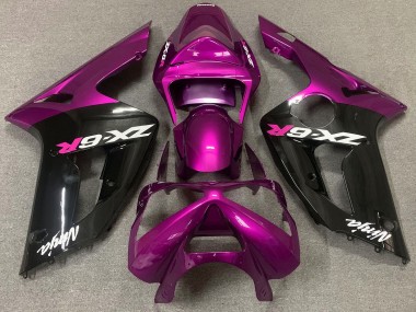 2003-2004 Rose Brillant & Noir Kawasaki ZX6R Carénage Moto