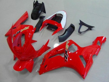 2003-2004 Rouge & Blanc Kawasaki ZX6R Carénage Moto