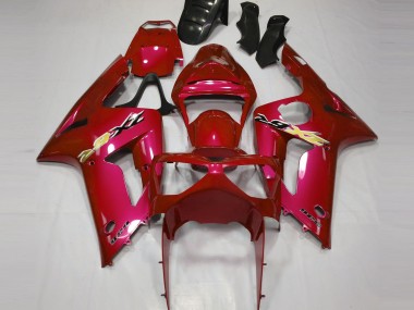 2003-2004 Rouge Bonbon Kawasaki ZX6R Carénage Moto
