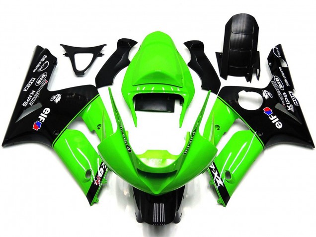 2003-2004 Vert Clair & Noir Elf Kawasaki ZX6R Carénage Moto 2003-2004 Vert Clair & Noir Elf Kawasaki ZX6R Carénage Moto