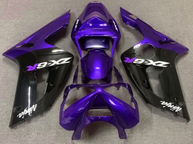 2003-2004 Violet Brillant & Noir Kawasaki ZX6R Carénage Moto