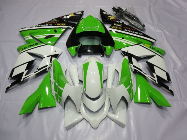2004-2005 Blanc Vert Kawasaki ZX10R Carénage Moto