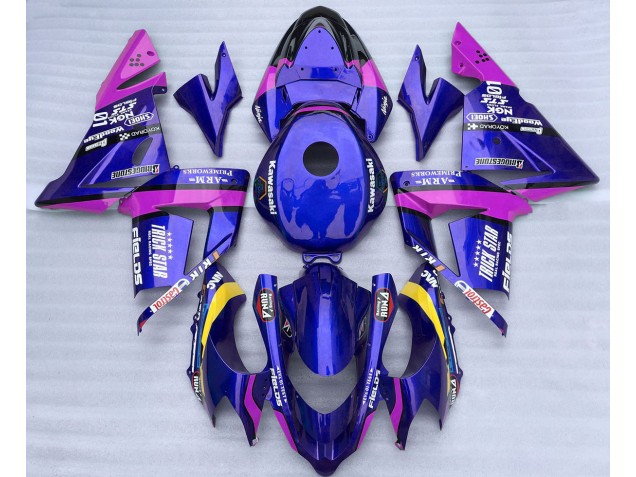 2004-2005 Bleu & Rose Trickstar Kawasaki ZX10R Carénage Moto 2004-2005 Bleu & Rose Trickstar Kawasaki ZX10R Carénage Moto