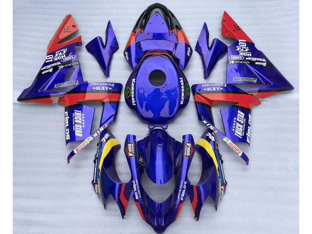 2004-2005 Bleu & Rouge Trickstar Kawasaki ZX10R Carénage Moto 2004-2005 Bleu & Rouge Trickstar Kawasaki ZX10R Carénage Moto