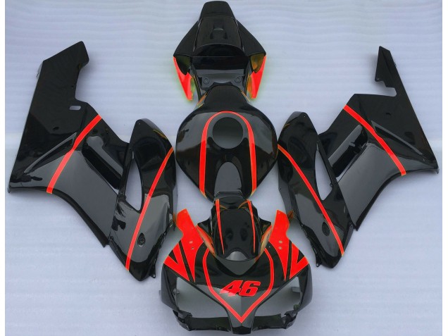 2004-2005 Noir Brillant & Rouge Honda CBR1000RR Carénage Moto 2004-2005 Noir Brillant & Rouge Honda CBR1000RR Carénage Moto
