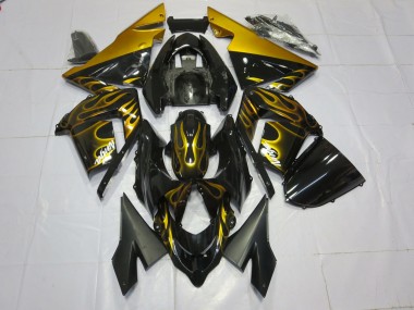 2004-2005 Or Flamme Kawasaki ZX10R Carénage Moto