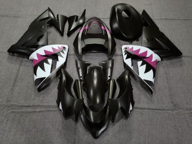 2004-2005 Requin Noir Mat & Rose Kawasaki ZX10R Carénage Moto