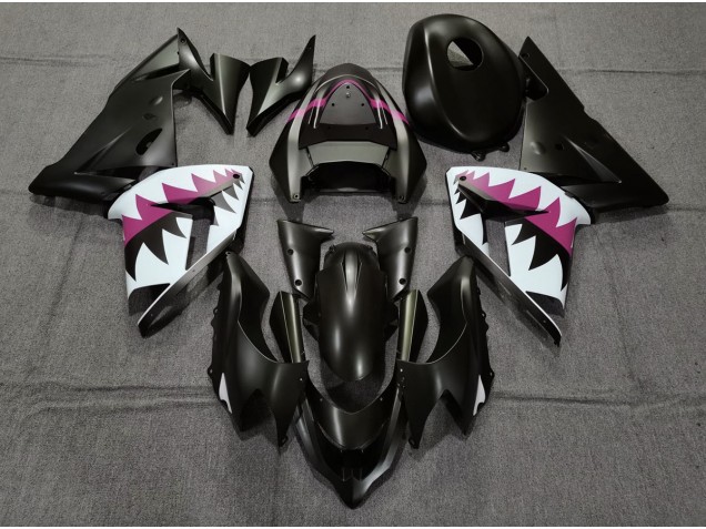 2004-2005 Requin Noir Mat & Rose Kawasaki ZX10R Carénage Moto 2004-2005 Requin Noir Mat & Rose Kawasaki ZX10R Carénage Moto