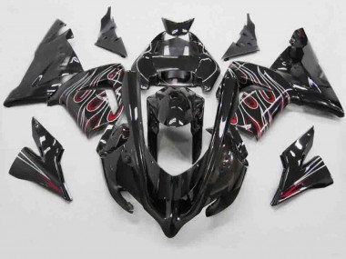 2004-2005 Rouge Noir Flamme Kawasaki ZX10R Carénage Moto