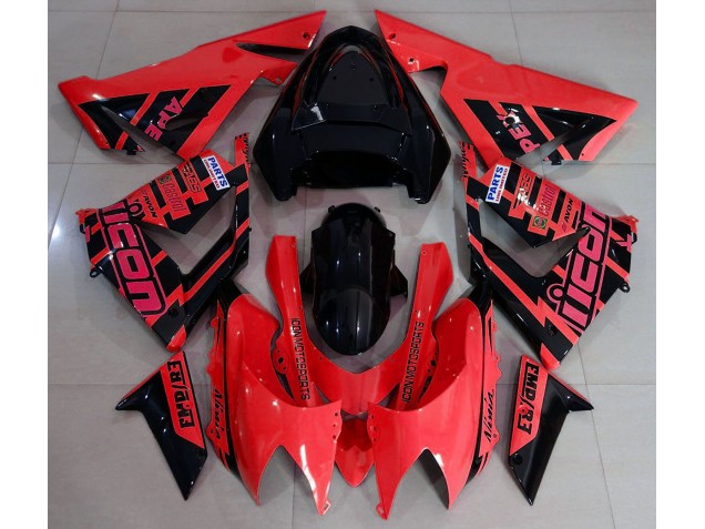 2004-2005 Rouge & Noir & Logos Kawasaki ZX10R Carénage Moto 2004-2005 Rouge & Noir & Logos Kawasaki ZX10R Carénage Moto