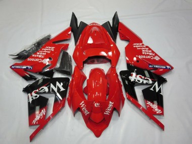 2004-2005 Rouge West Kawasaki ZX10R Carénage Moto