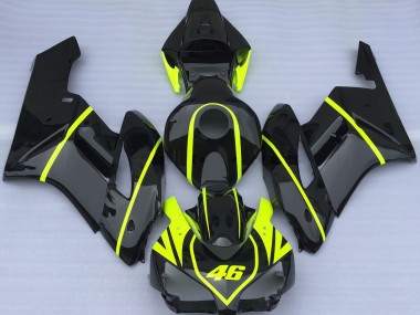 2004-2005 Tutto Nero E Alta Visibilità 46 Honda CBR1000RR Carénage Moto