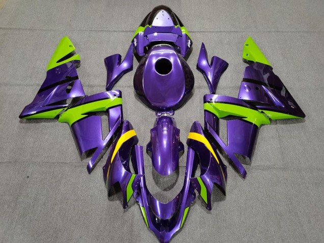 2004-2005 Violet Vert & Jaune Kawasaki ZX10R Carénage Moto 2004-2005 Violet Vert & Jaune Kawasaki ZX10R Carénage Moto
