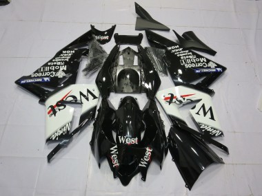 2004-2005 West Blanc Noir Kawasaki ZX10R Carénage Moto