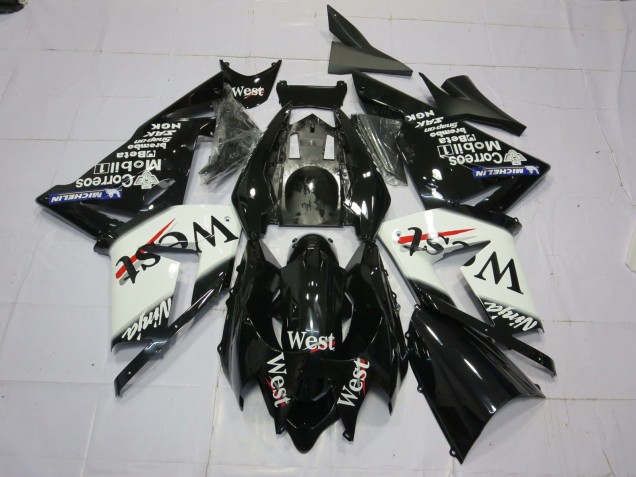 2004-2005 West Blanc Noir Kawasaki ZX10R Carénage Moto