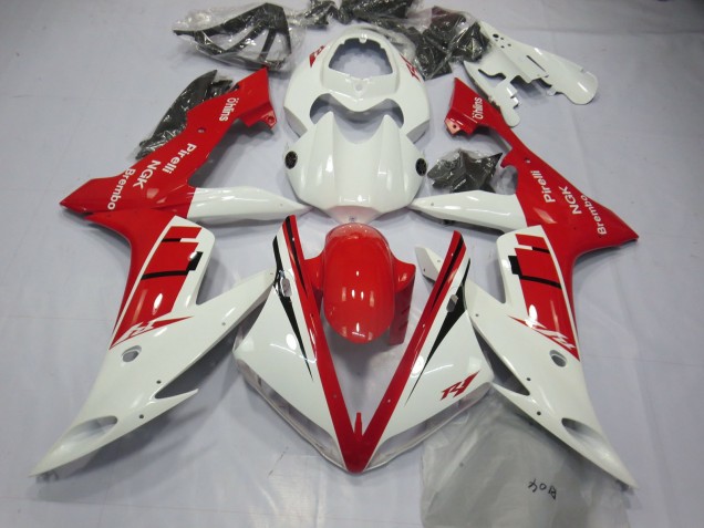 2004-2006 Design Blanc & Rouge Yamaha R1 Carénage Moto 2004-2006 Design Blanc & Rouge Yamaha R1 Carénage Moto