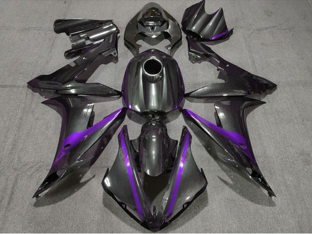 2004-2006 Fibre De Carbone Style W Violet Yamaha R1 Carénage Moto 2004-2006 Fibre De Carbone Style W Violet Yamaha R1 Carénage Moto