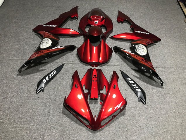 2004-2006 Rouge Brillant & Logos Yamaha R1 Carénage Moto 2004-2006 Rouge Brillant & Logos Yamaha R1 Carénage Moto