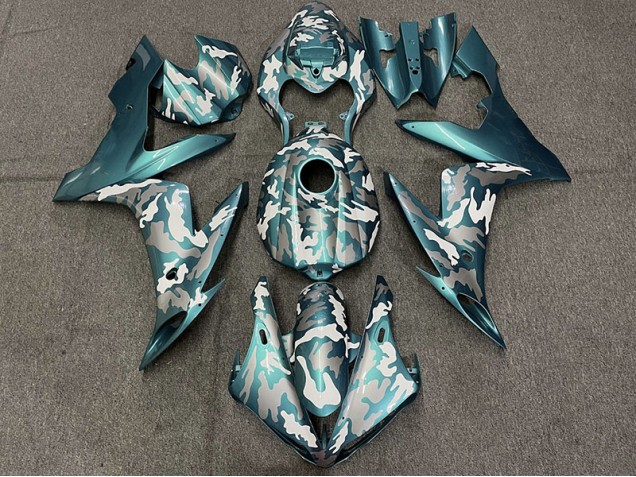 2004-2006 Sarcelle Foncé Camo Yamaha R1 Carénage Moto 2004-2006 Sarcelle Foncé Camo Yamaha R1 Carénage Moto