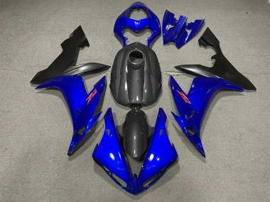 2004-2006 Style Bleu Brillant & Fibre De Carbone Yamaha R1 Carénage Moto