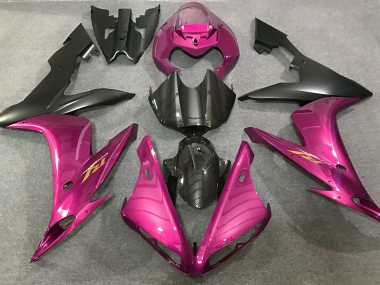 2004-2006 Style Rose Vif & Fibre De Carbone Yamaha R1 Carénage Moto