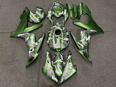 2004-2006 Vert Foncé Camouflage Yamaha R1 Carénage Moto